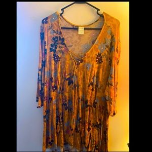 Terra & Sky Floral Babydoll Blouse